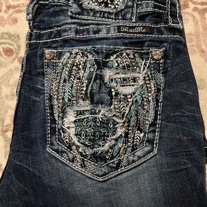 Miss Me Women's Dark Blue Distressed Jeans
